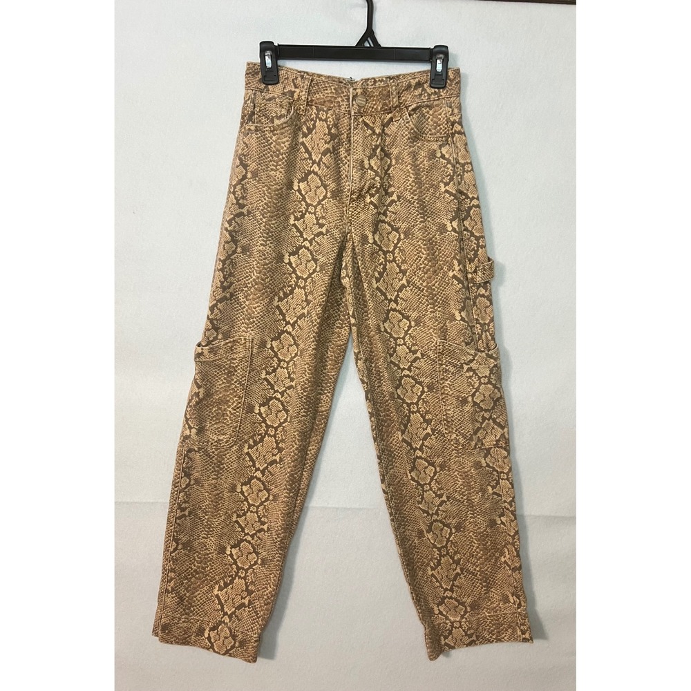 Damson Madder Snakeskin Print Indie Sleaze Festival Cargo Carpenter Pants Sz 4